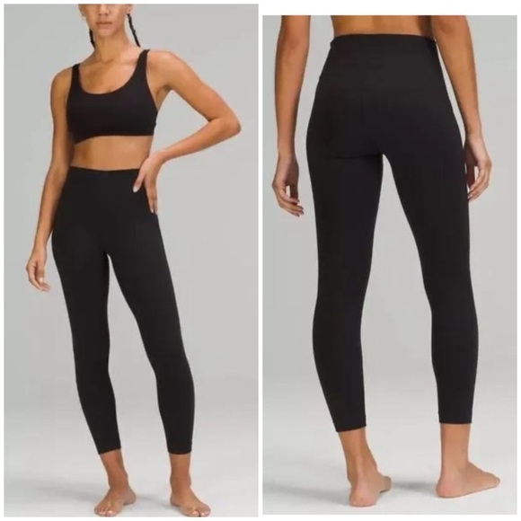 Lululemon Womens InStill High Rise Crop Leggings Size 8 Black 23" Inseam 2022 - Picture 1 of 10